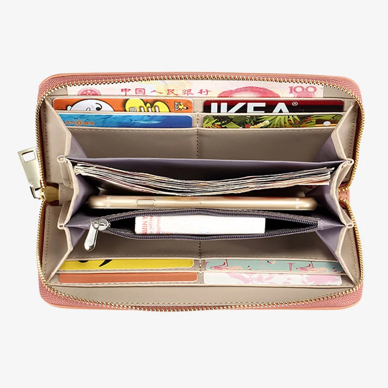 New High Capacity Women's Wallets Long PU Leather Quality Fashion Phone Card Holder Classic Female Purse Zipper Wallet For Women