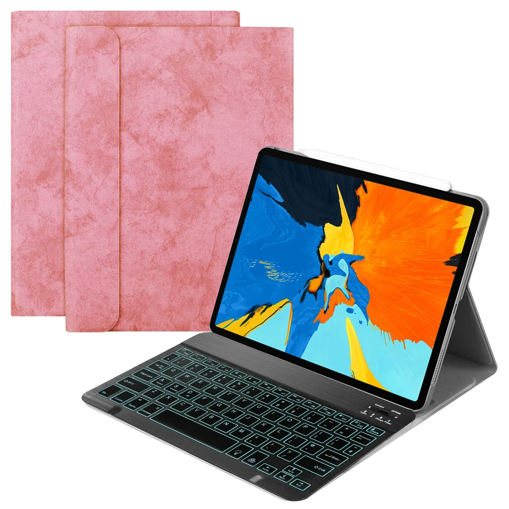 Русский Испанский 7 цветов с Подсветкой Bluetooth чехол для iPad Pro 11 Чехол Ультра Тонкий Стенд Funda для iPad Pro 11 чехол