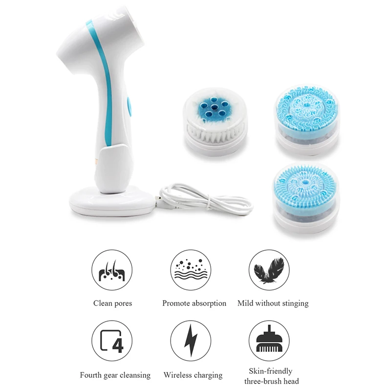 

Facial Cleansing Brush Sonic Nu Face Spin Brush Set Galvanica Facial Spa System For Skin Deep Cleaning Remove Blackhead Machine