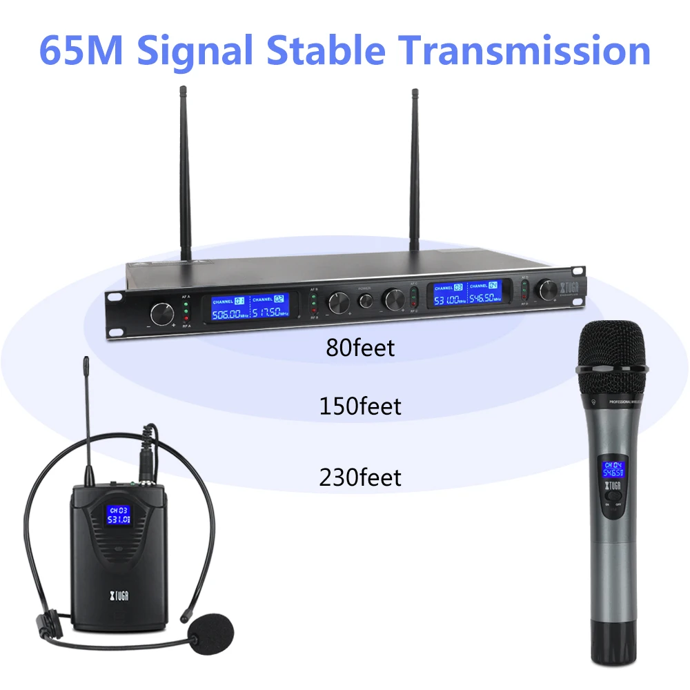 XTUGA EW240PLUS 4 канала UHF Беспроводная система микрофонов для сценического церковного