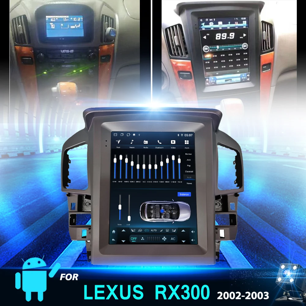 

Автомагнитола на Android с вертикальным экраном в стиле Теслы, автомобильный DVD-плеер для Lexus RX300, навигация, GPS, мультимедийный плеер