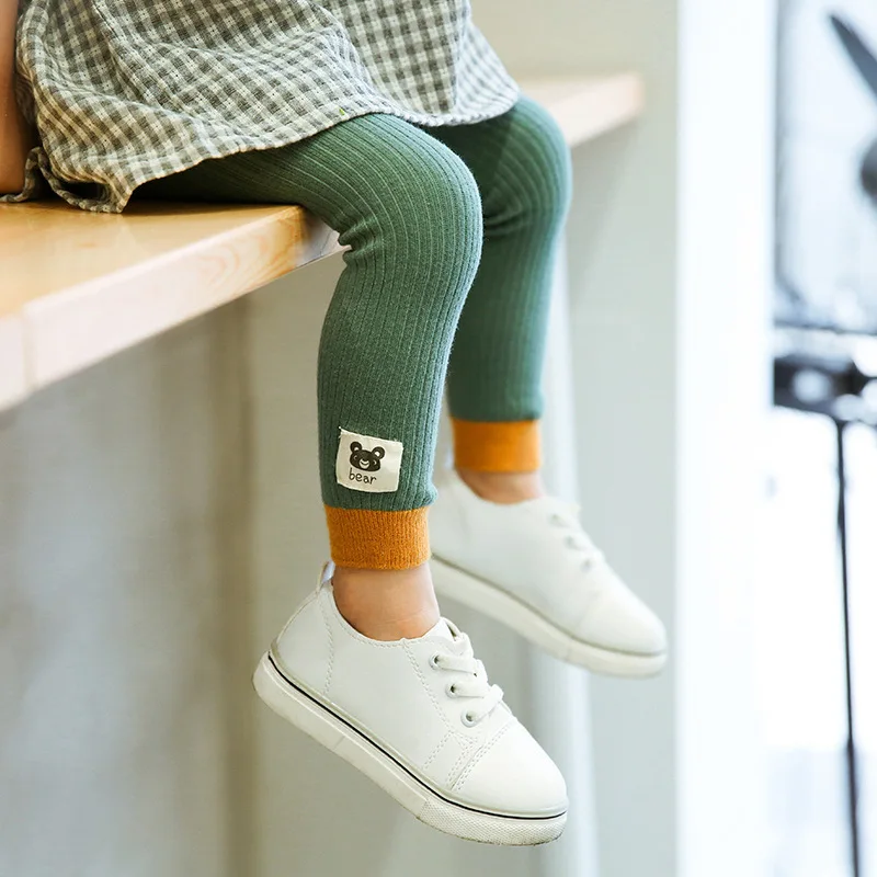 Детские леггинсы из чистого хлопка теплые и удобные мягкие брюки для девочек на