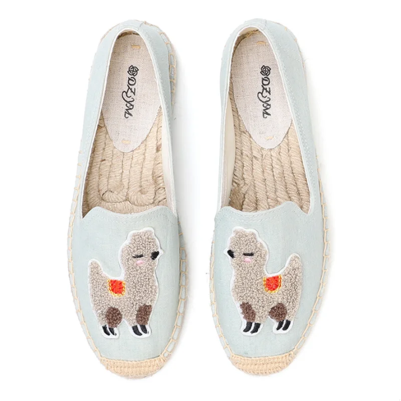 

2021 Ladies Thick-soled Espadrilles Breathable Embroidered Shoes Comfortable Ladies Fashion Flat Shoes Fisherman Shoes Zapatos
