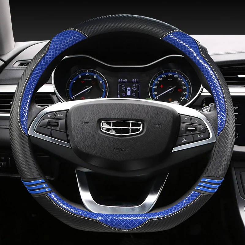 

D Type Car Steering Wheel Cover Wrap For Geely Atlas 2016 - 2021 Coolray I 2020 2021 Emgrand 7 2018 - 2021 Emgrand GT 2015- 2021