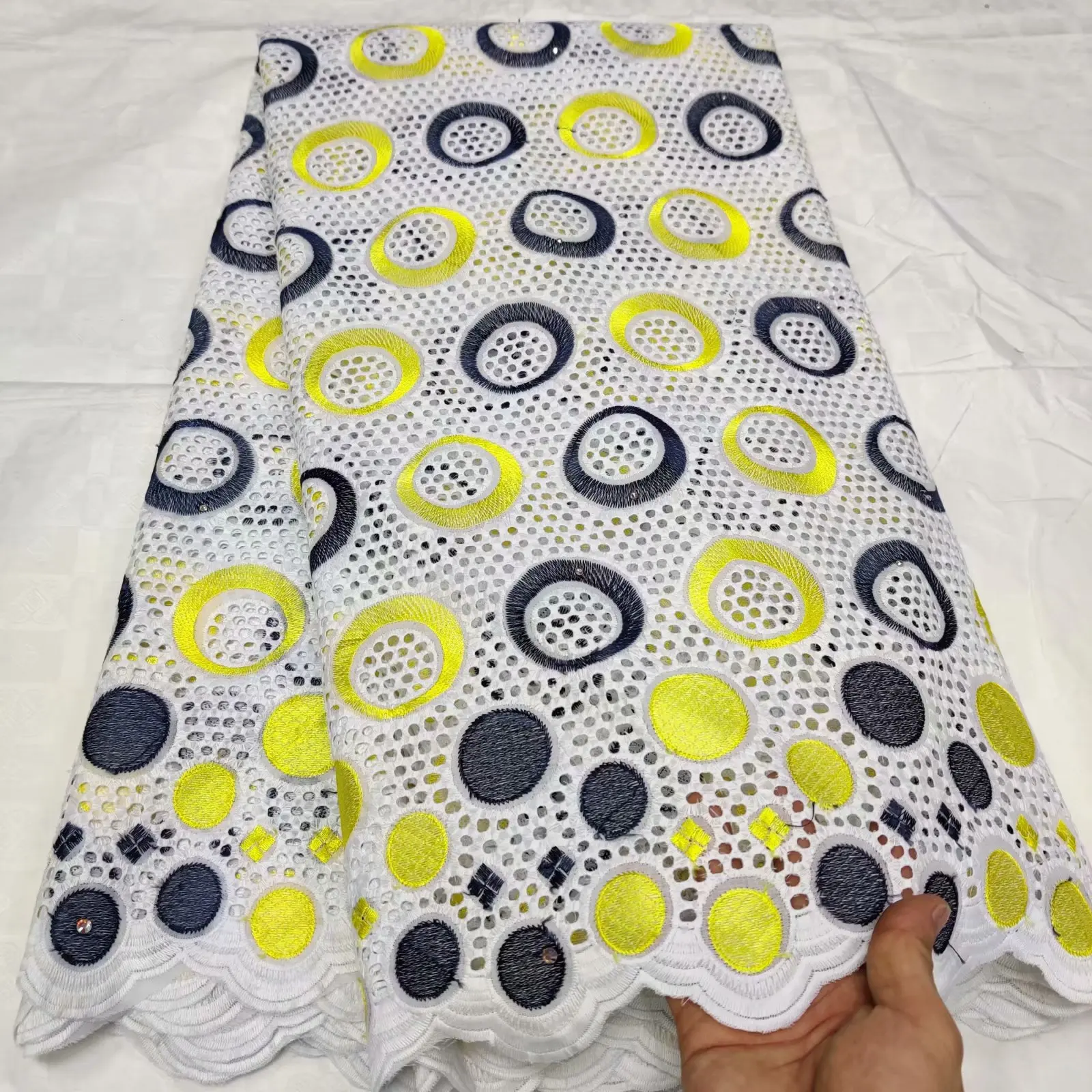 Швейцарское кружево с вышивкой швейцарское Новое поступление африканская