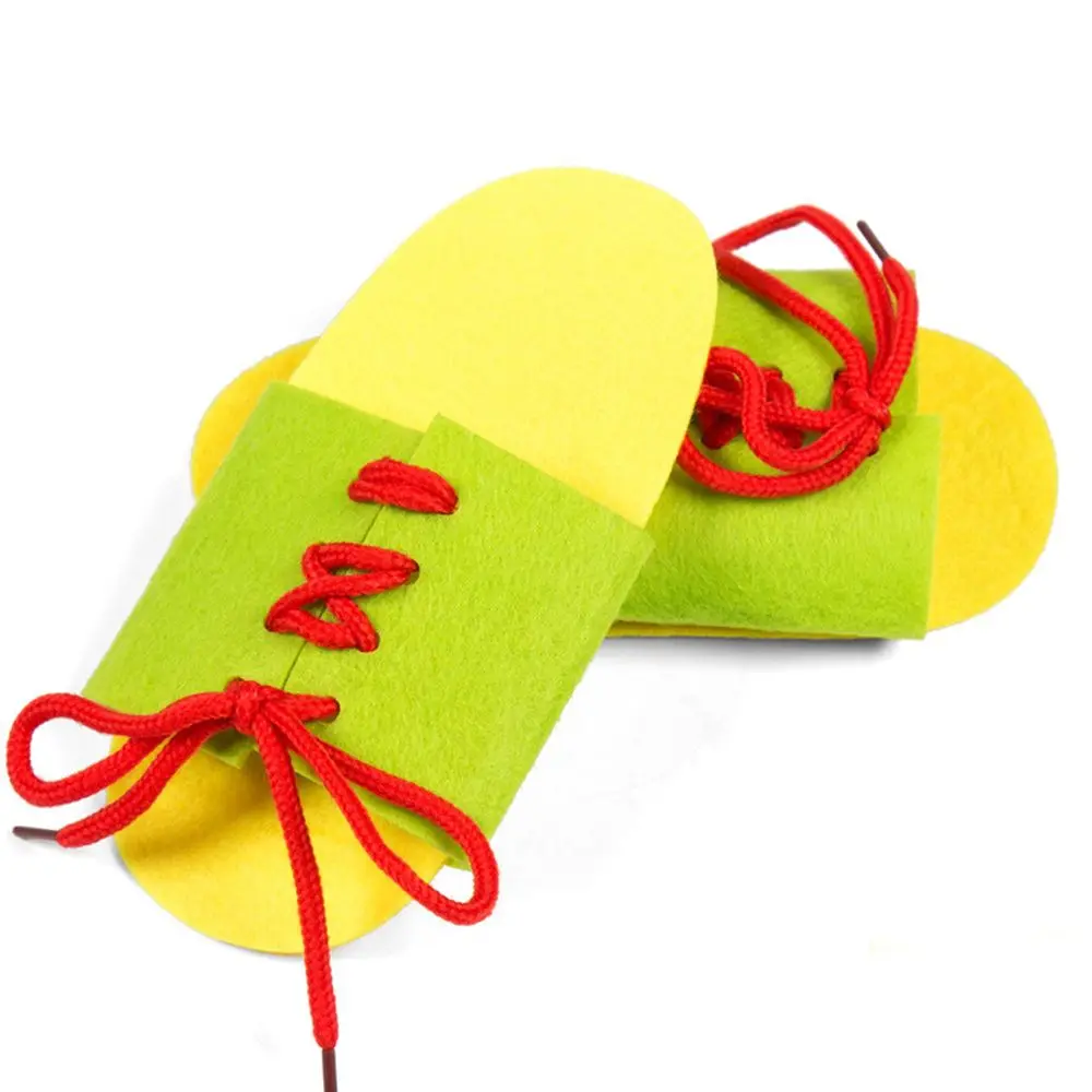 1 пара носков для детей раннего образования деревянная игрушка нетканый шнурок