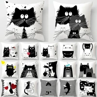 funny cute black lover cat pillowcase cushion cover 4545 polyester pillow cover sofa car home decor room decoration 40889