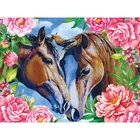 100% Полный 5D Diy Daimond Картина лошадь пара и пион 3D алмазов картина круглые стразы полный Diamant живопись вышивка