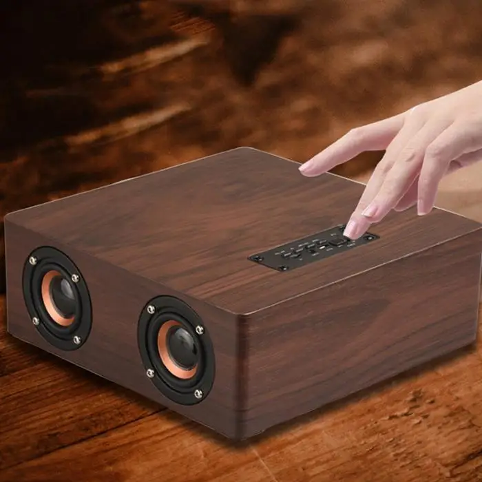 Домашний офис Настольный Деревянный беспроводной Hi-Fi стерео сабвуфер Bluetooth громкий динамик fm-радио музыкальный аудио плеер динамик