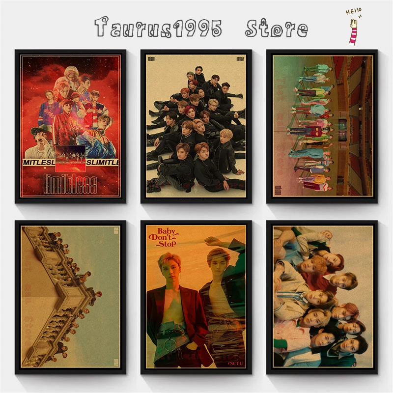 

Новый плакат NCT 2018, четкое изображение, настенные наклейки, украшение для дома, хорошее качество, принты, постер из крафт-бумаги