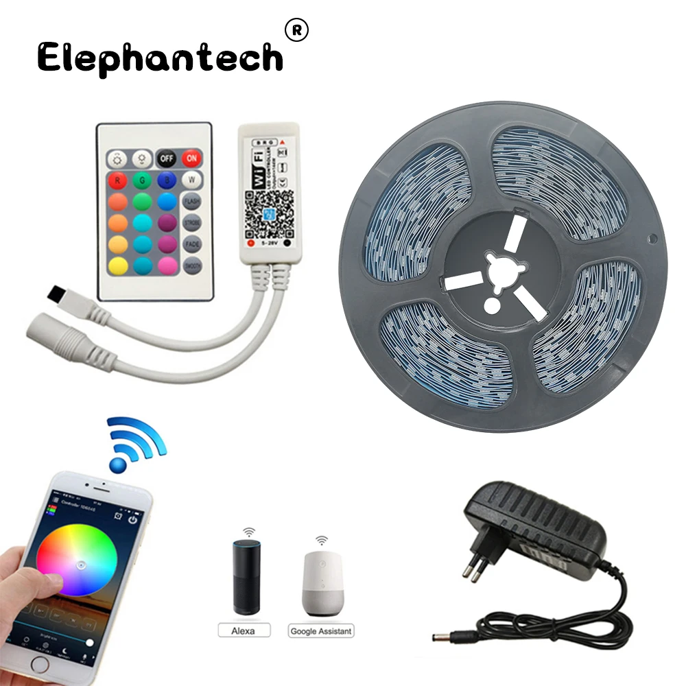 

IR RF WIFI Waterproof RGB Led Strip Light 5M 10M LED String DC12V Fiexble Light Ribbon Tape LED String Light Tape Holiday Lighti