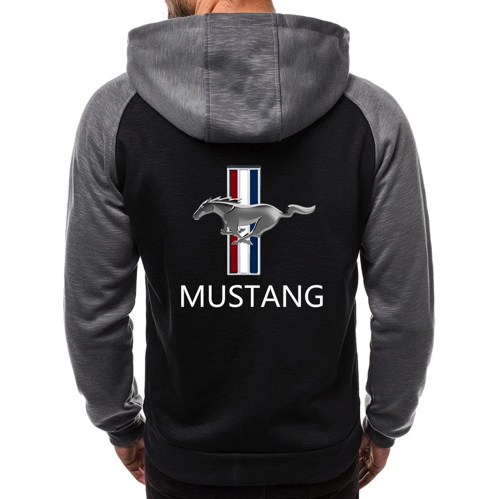 

2020 Mustang Spring Autumn College Comfortable Slim Male Sleeve Leisure Warm Hoodies Fashion Zipper Long Coats