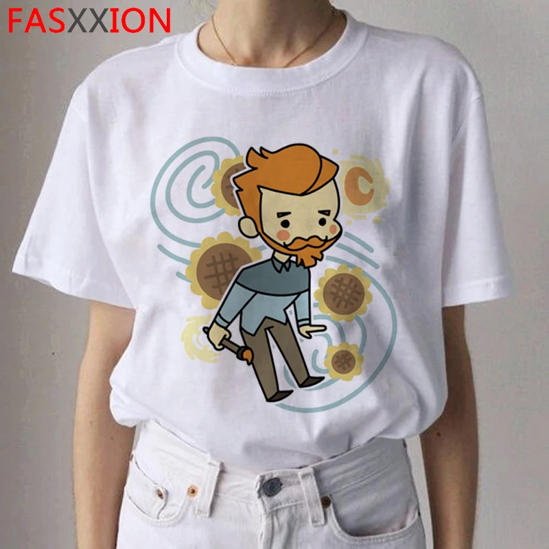 Van Gogh Van Goghing Van Gone футболки HARAJUKU женские Рисование маслом Ullzang футболка Веселая 90s футболки модные футболки женские - Цвет: 9317