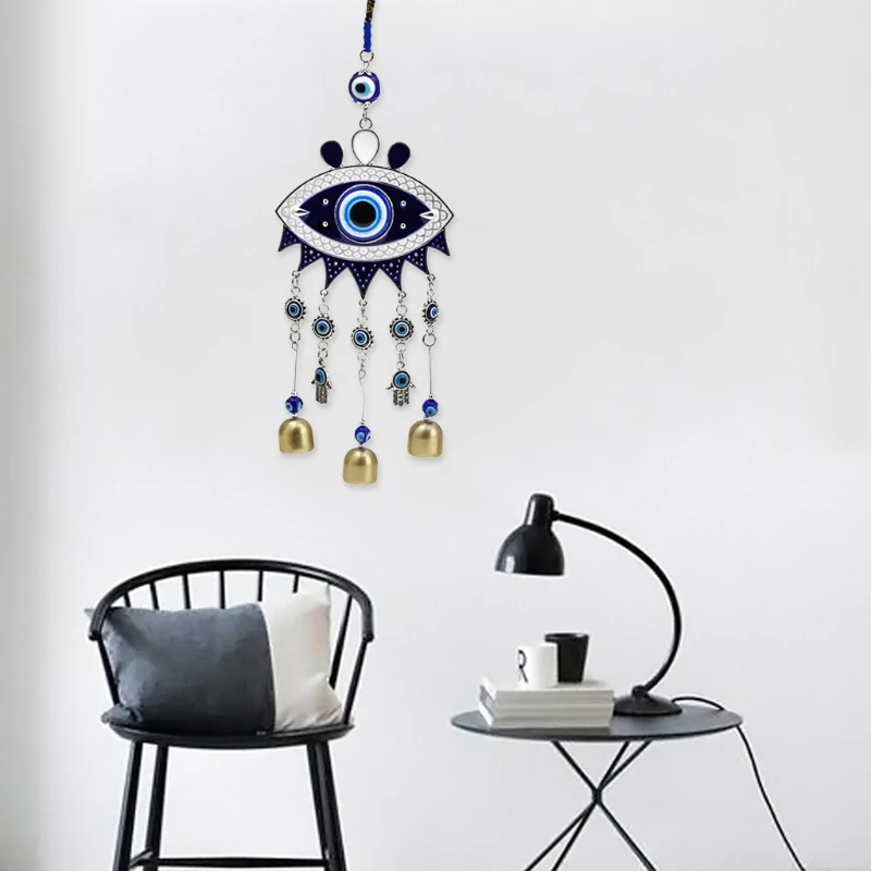 

808B Retro Blue Evil Eyes Windchime Wind Bells Handcraft Pendant Home Garden Hanging Ornaments Decoration