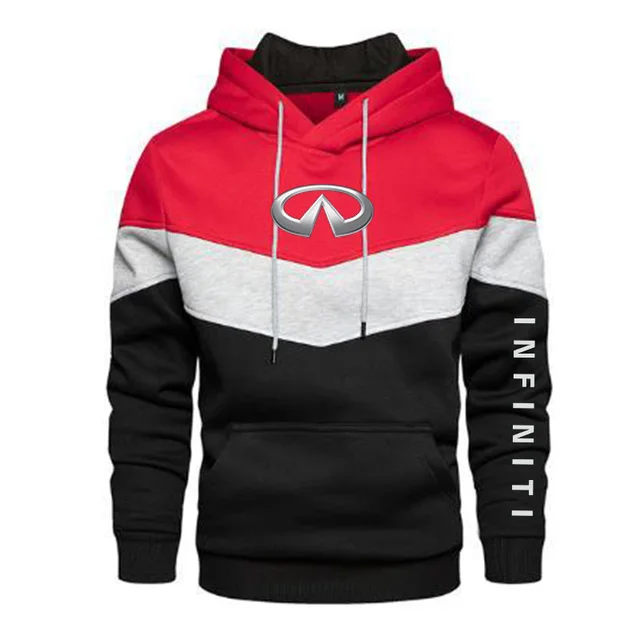 

2021 New Men's Infiniti Car Logo Spring and Autumn Round Neck Casual Pullover Long Sleeve Patchwork Hoodie 5 Colors S-5XL
