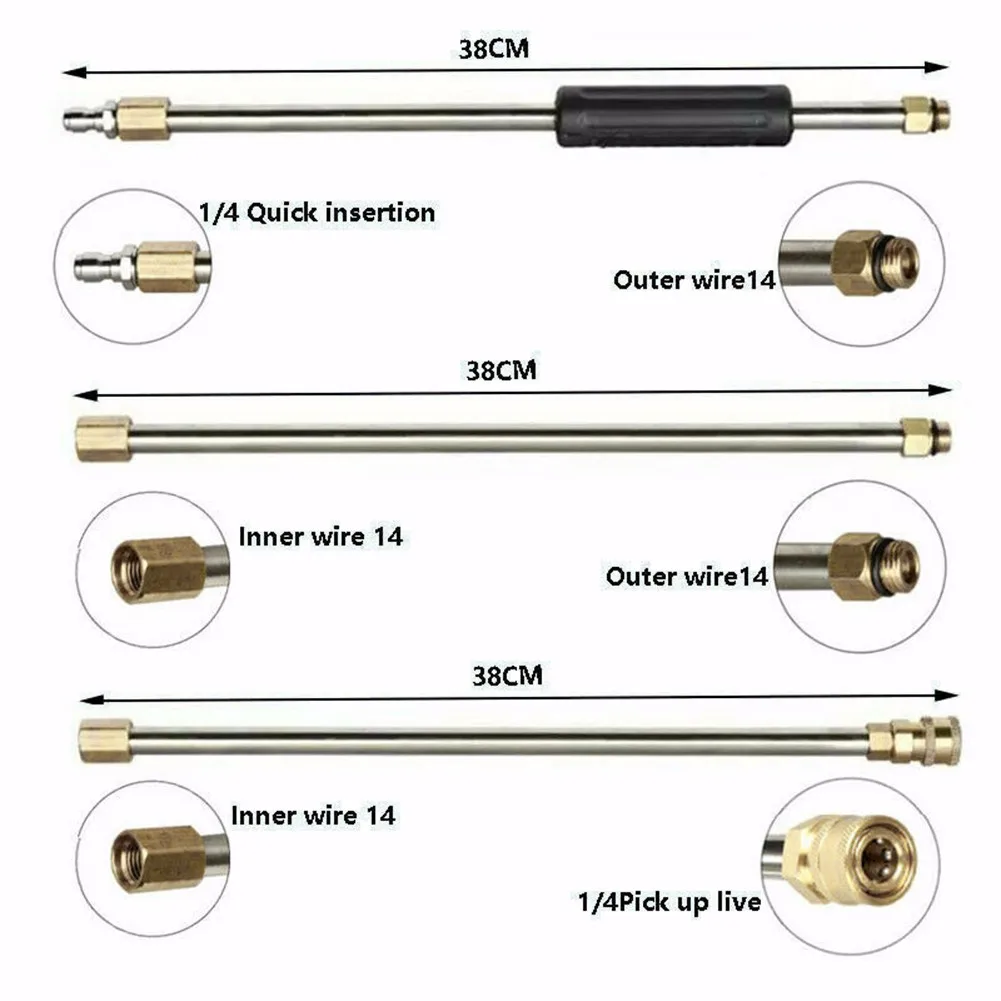 

1/4 \\\\\\\"NPT Quick Connect 10 * O-Rings 6 * Pressure Washer Extension Outer Diameter 14mm Durable New
