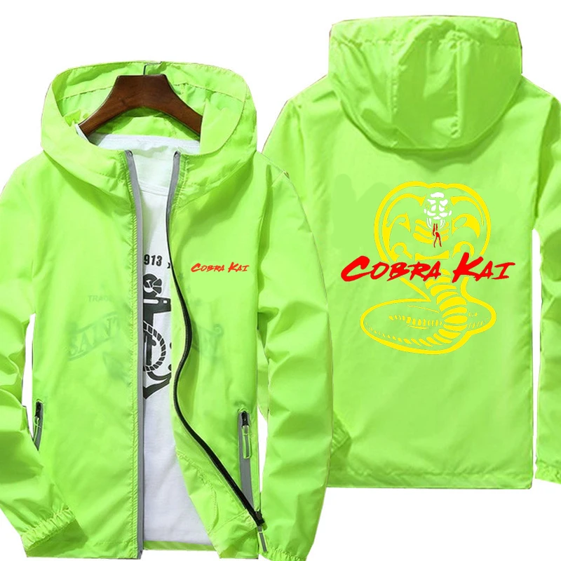 

Куртка Cobra Kai, весна-осень, модный топ с принтом, мужская повседневная куртка на молнии, мужская куртка большого размера