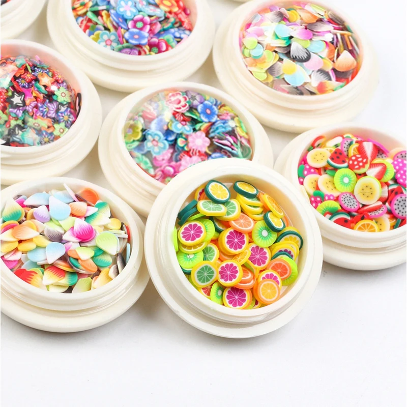 3D Полимерная глина наклейки для дизайна ногтей 5 стилей цветы лимон арбуз