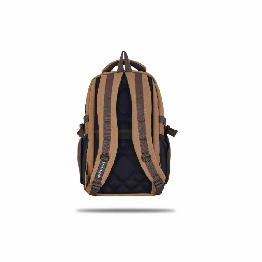 

Unisex Backpack FUDELA Striped coffee backpack Brown 2021 Fashion