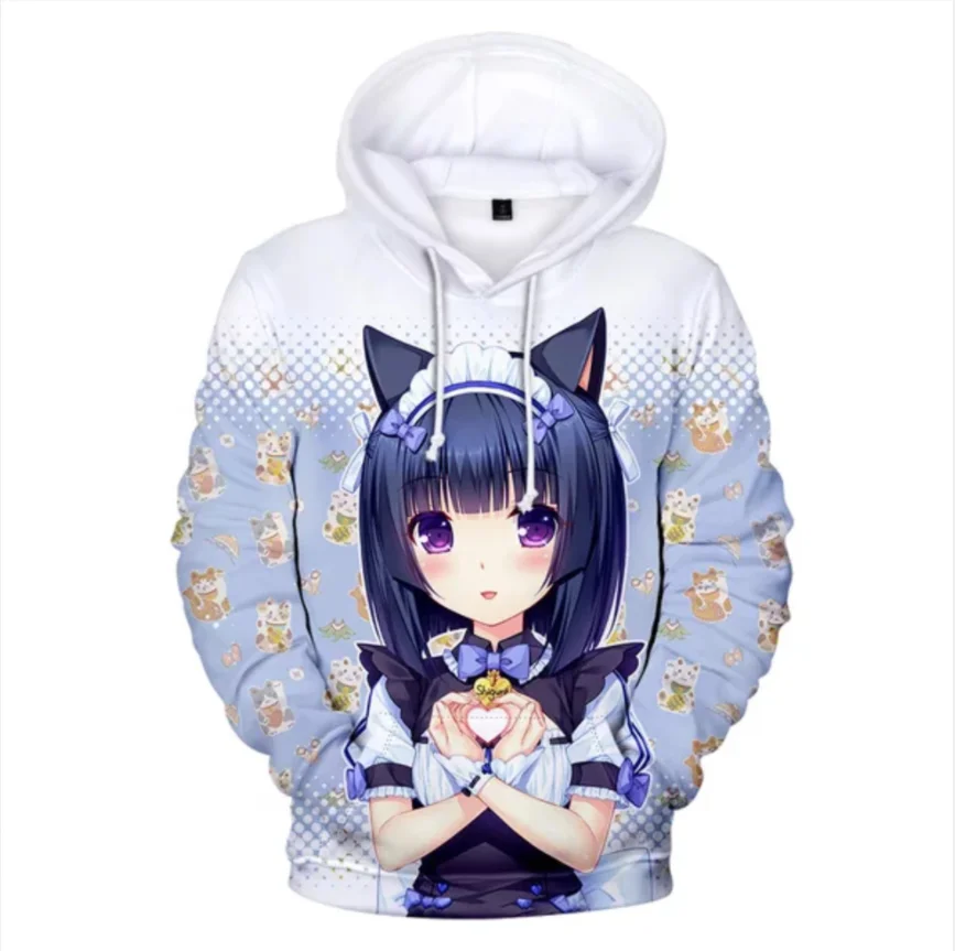 

Худи NEKOPARA с 3D принтом, свитшот с аниме играми, милые женские и мужские милые модные уличные толстовки для девочек, пуловер для косплея в стил...