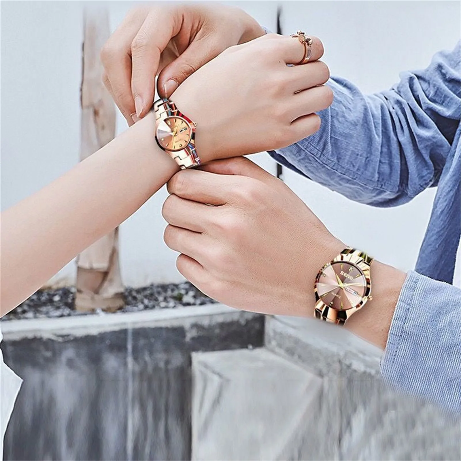 

Men Watch 2020 Quartz Wristwatches Temperament Automatic Non-mechanical Men's Watch Waterproof Dual-calendar Korean Watch Men