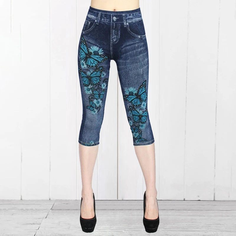 Штаны для йоги с принтом женские спортивные Леггинсы высокой талией