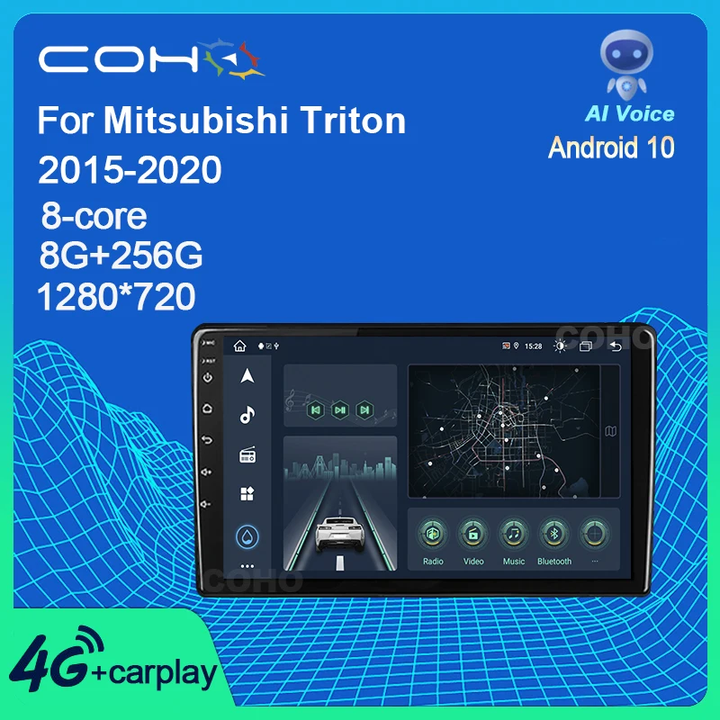 

COHO для Mitsubishi Triton 2015-2020 Android 10 Автомобильный мультимедийный видеоплеер 8G 256G GPS Авторадио Навигация автомобильное радио аудио