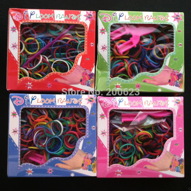 Набор резиновых резинок JINSE Mix 10 цветов для плетения браслетов DIY(300 резинок+ " Y" в форме мини ткацкого станка+ 12 s-зажимов+ 1 крючок