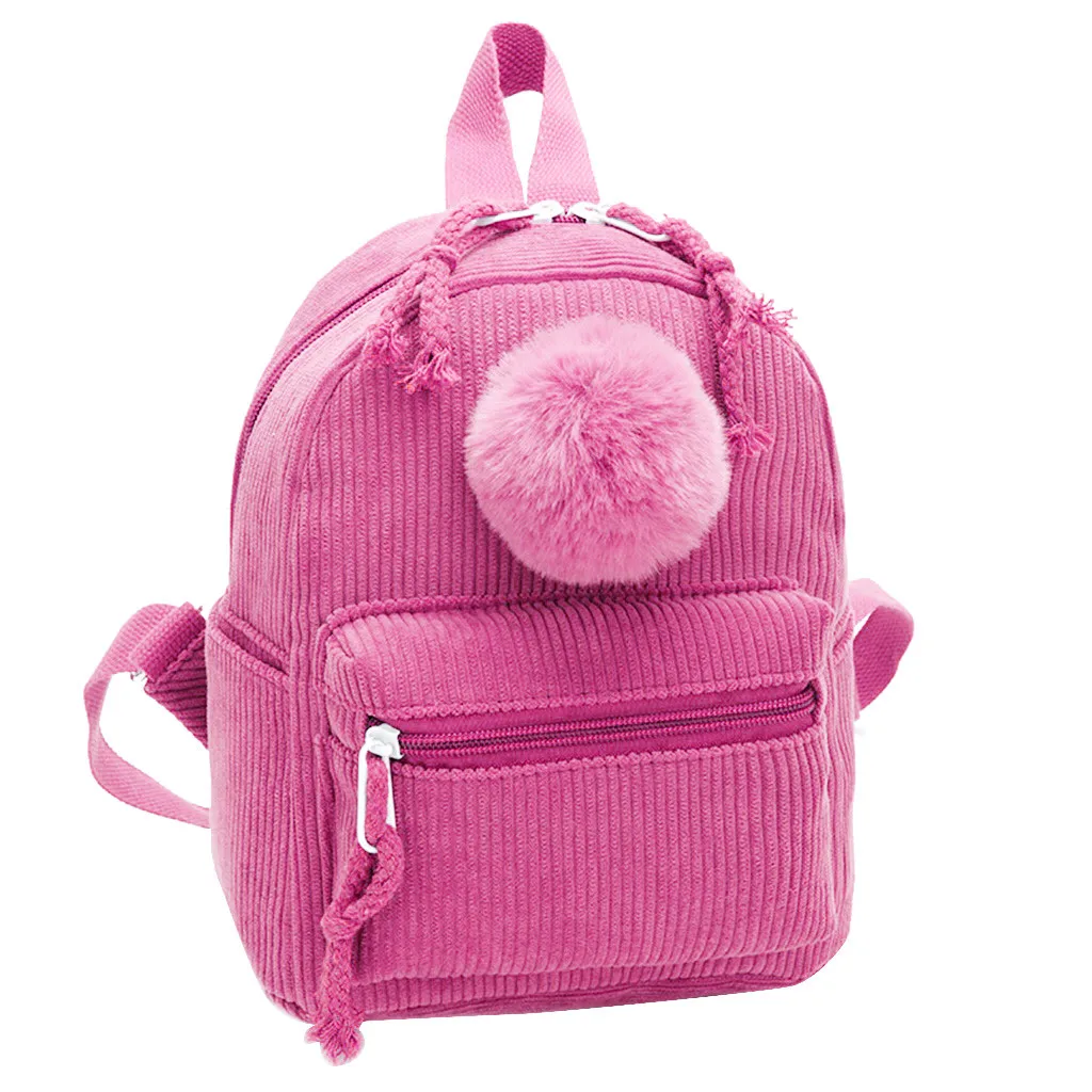 Aelicy 2019 Backpacks Large Capacity Corduroy Casual Backpack Girls Multi-functional Fashion Plush Pendant Zipper | Багаж и сумки