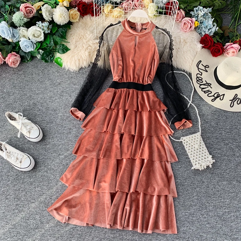 Женские модельные туфли обувь 2019 Новый осень зима ДЛИННЫЕ РУКАВА сетчатая ткань