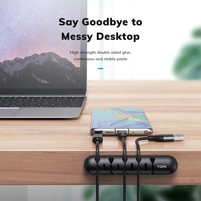 Органайзер и магнитный штекер TOPK силиконовый держатель для USB-кабелей гибкие