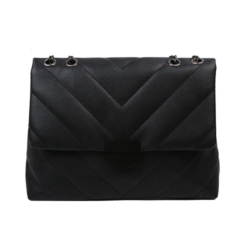 

New embroidery thread new fashion shoulder armpit bag Joker chain texture shoulder messenger bag