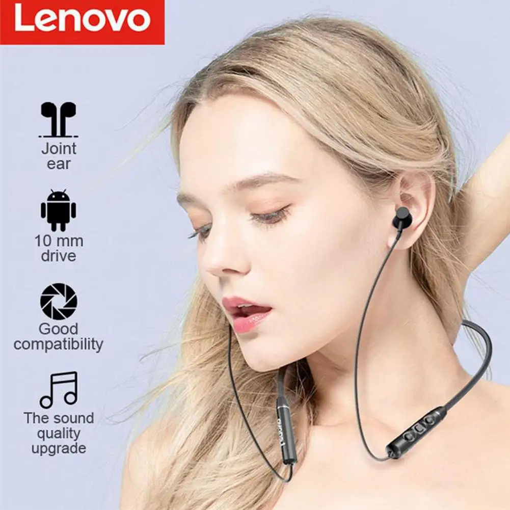Оригинальные беспроводные наушники Lenovo QE03 Bluetooth V5.0 с шейным ободом спортивные