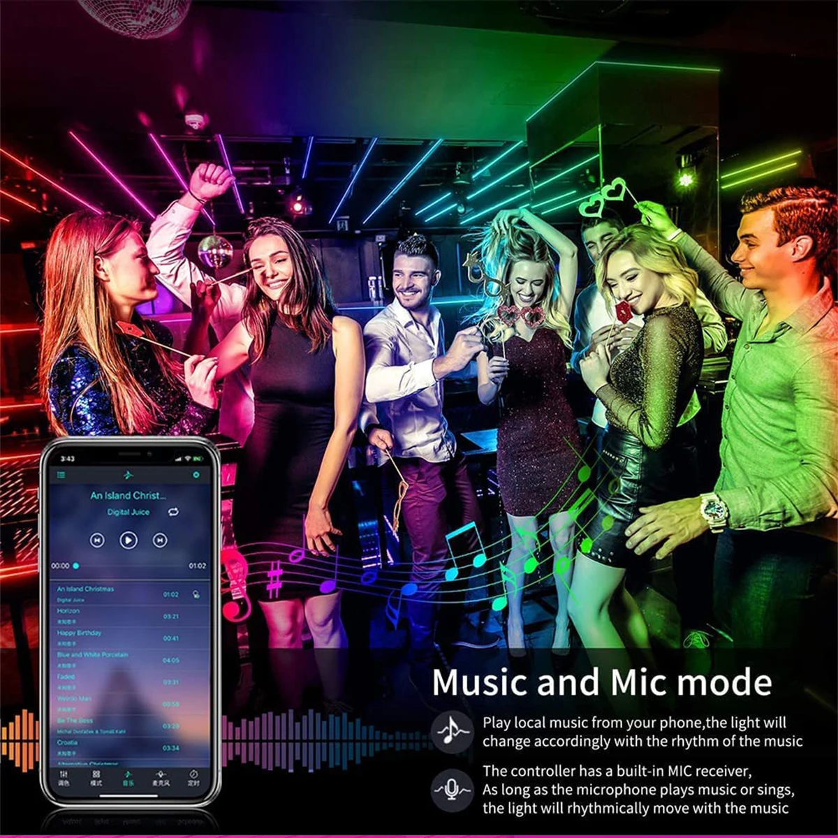 Светодиодная лента меняющая цвет RGB управление через приложение для телефона