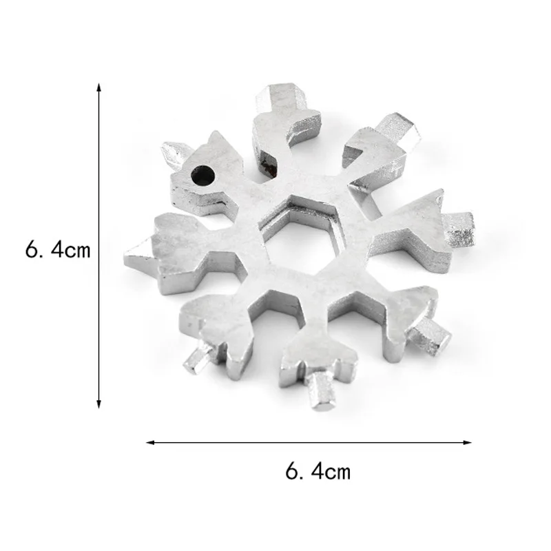 

18 In 1 Snowflake Spanner Alloy Hex Wrench Key Ring Outdoor Camping Riding Survive Portable Tool Bottle Opener Camping Gear