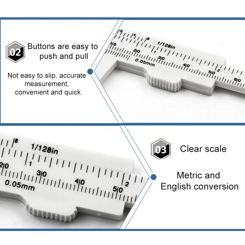 

1pc 0-150mm Double Rule Scale Plastic Vernier Caliper Measuring Student Mini Tool Ruler High Quality Vernier Caliper Ruler Tool