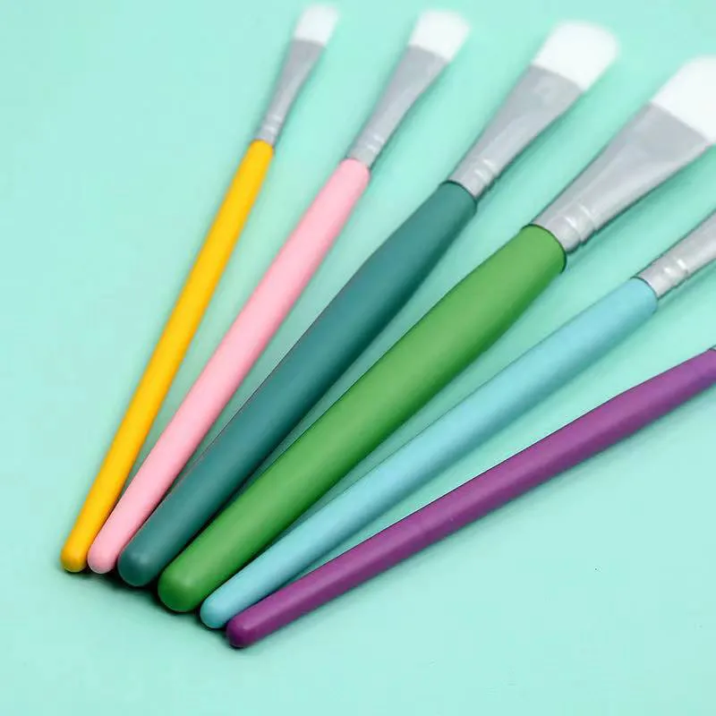 

6Pcs Set Nylon Hair Art Painting Brushes For Artist Oil Acrylic Gouache Watercolor Pen Brush Wooden Handle Graffiti Paintbrush