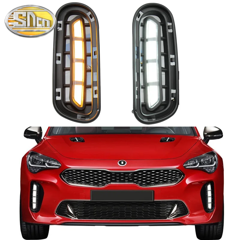 Светодиодные дневные ходовые огни SNCN для Kia Stinger 2017 2018 2019 2020 автомобильные