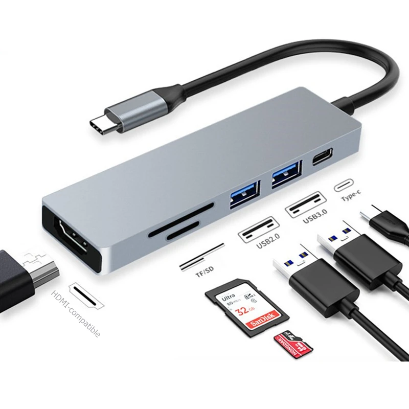 Кардридер TRUMSOON с Type C на HDMI USB 3 0 SD TF адаптер для MacBook Samsung S9 Dex Xiaomi 10 Realme Q2 TV PS5|Кабели
