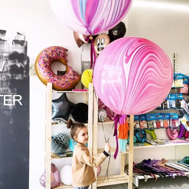 1 шт. мраморный шар из алюминиевой пленки 22 дюйма 4D Цвет агата украшение для