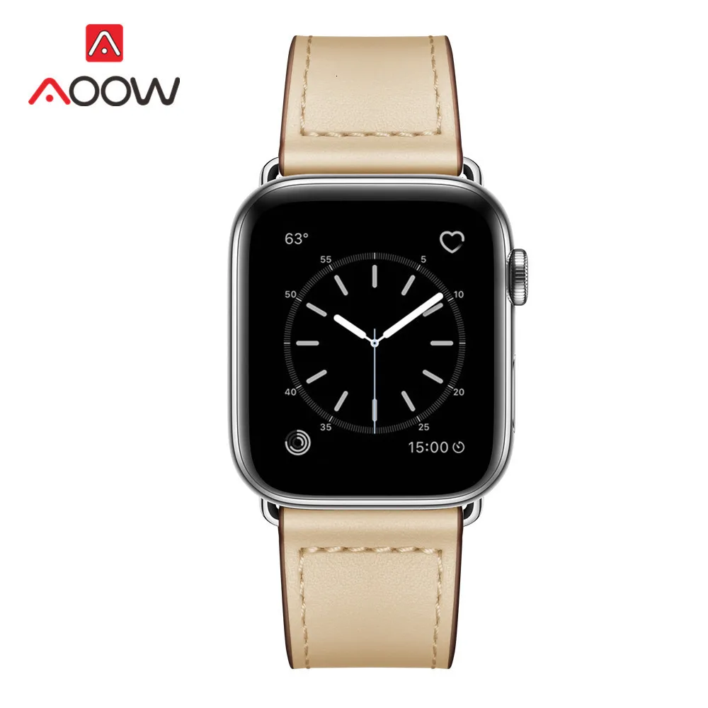 Ремешок из натуральной кожи для Apple Watch 4, 40 мм, 44 мм, 38 мм, 42 мм, высокое качество, для мужчин и женщин, ремешок для часов, браслет для iWatch 1, 2, 3