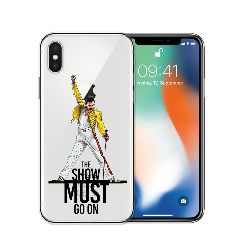 Freddie Mercury Queen Band Cell Phone Cover Case For iPhone 8 8Plus 7 7Plus 6 6S Plus 5S SE X XR XS Max Soft Silicone TPU Cases |