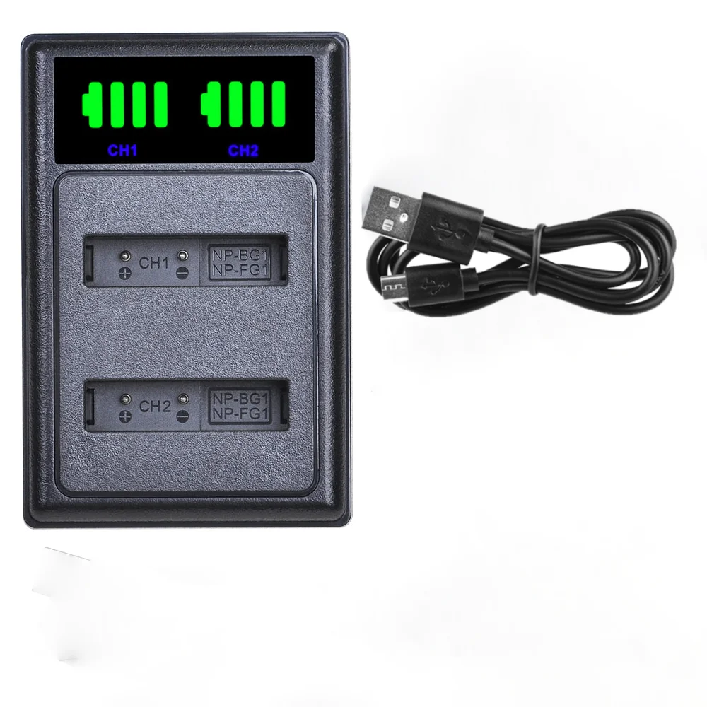 Двойное зарядное устройство с портом Type-c для аккумулятора Sony NP-FG1 BG1 NP-BG1 Cyber-Shot DSC