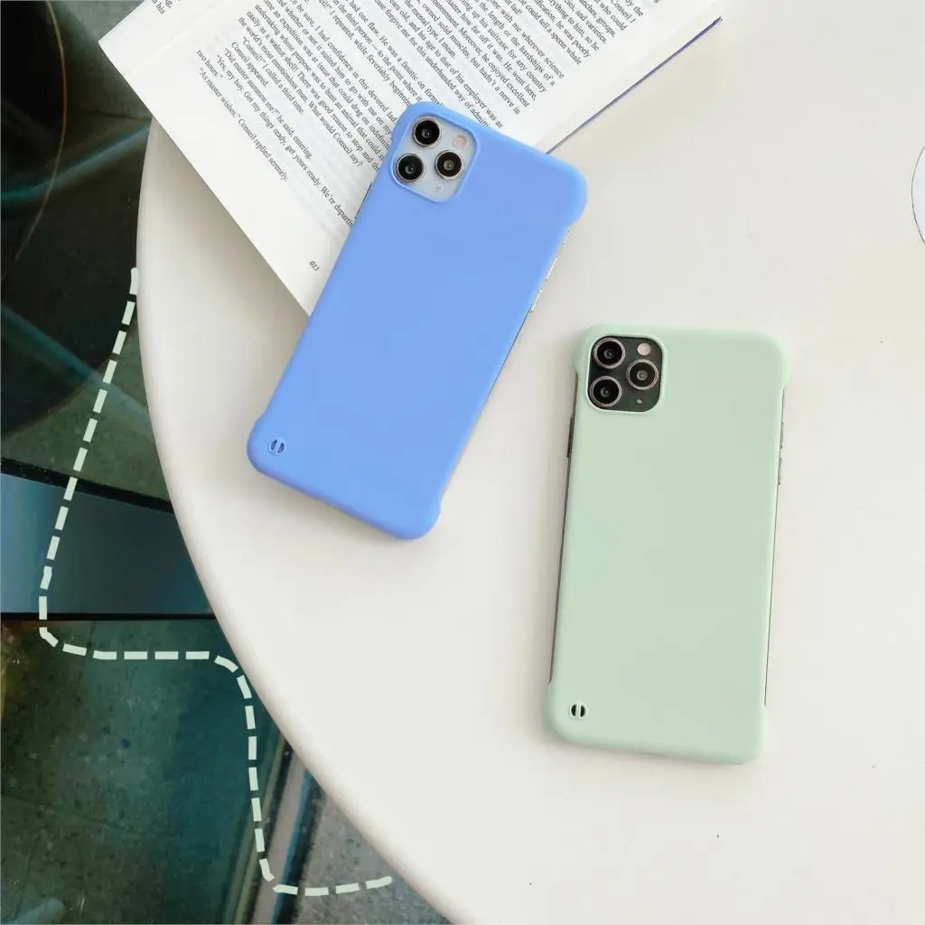 

Slim PC Frameless Phone Case For iPhone 12 Pro Max Mini XR X XS Max 11 Pro 7 8 Plus 11Pro SE 2020 Solid Candy Matte Cover Case