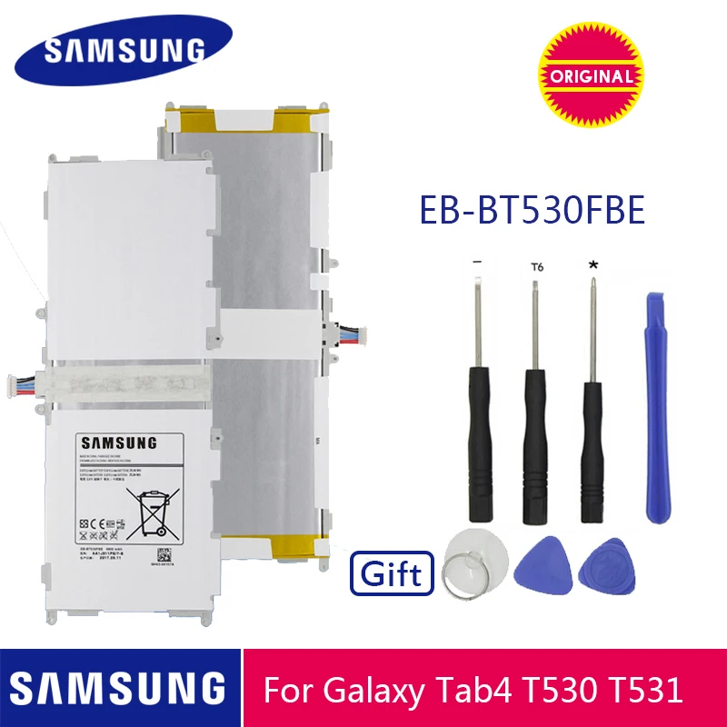 Оригинальная батарея samsung EB-BT530FBC EB-BT530FBE 6800 ма-ч для samsung GALAXY Tab 4 SM-T530 SM-T531 SM-T533 SM-T535 SM-T537 P5220