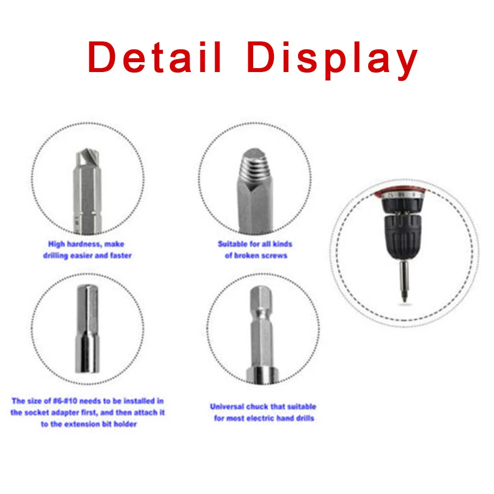 

Tool Damaged Screw Extractor Remover Extractor High speed steel Socket adapter