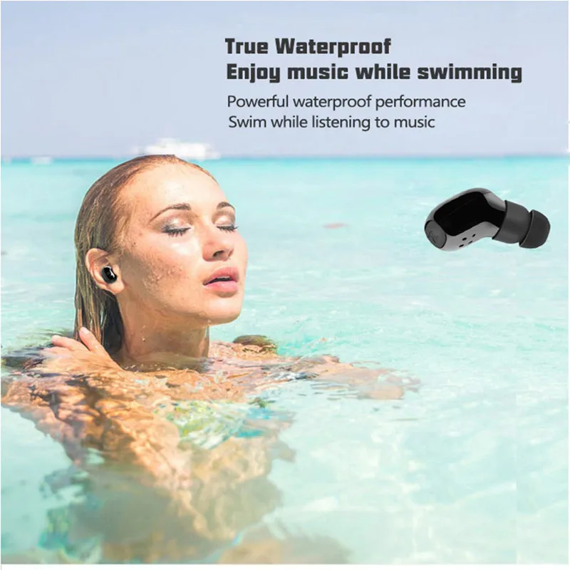 MOUDOU Mini IP68 Waterproof Bluetooth Earphone Wireless Swimming Sport Running Music Stereo Diving Headsets Earbud | Электроника