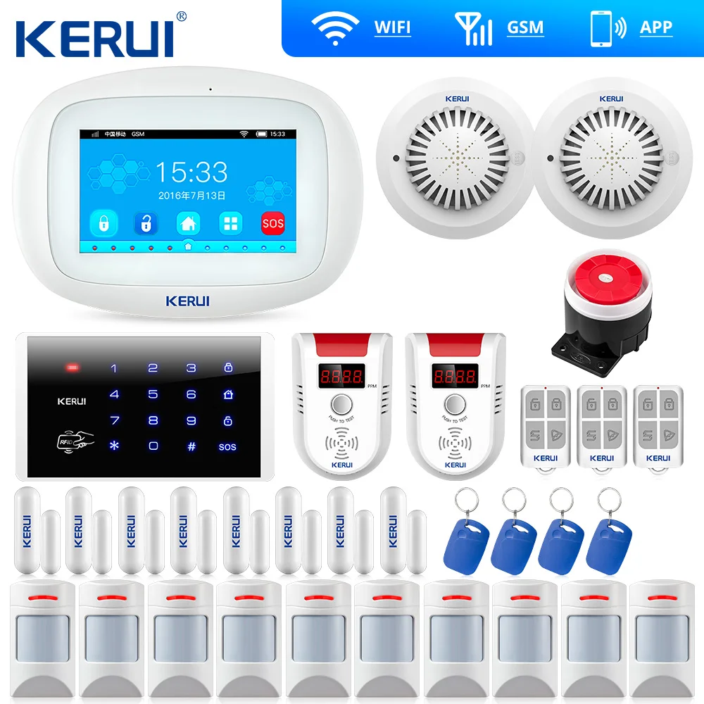 KERUI K52 TFT цветной дисплей WIFI GSM сигнализация Система ISO Android приложение