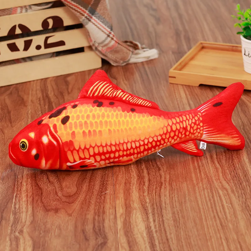 Red squid Мягкая Плюшевая креативная 3D игрушка для кошек в форме карпа, кошачья мята, мягкая подушка, кукла, имитация рыбы, игрушка для домашних животных - Цвет: Red squid