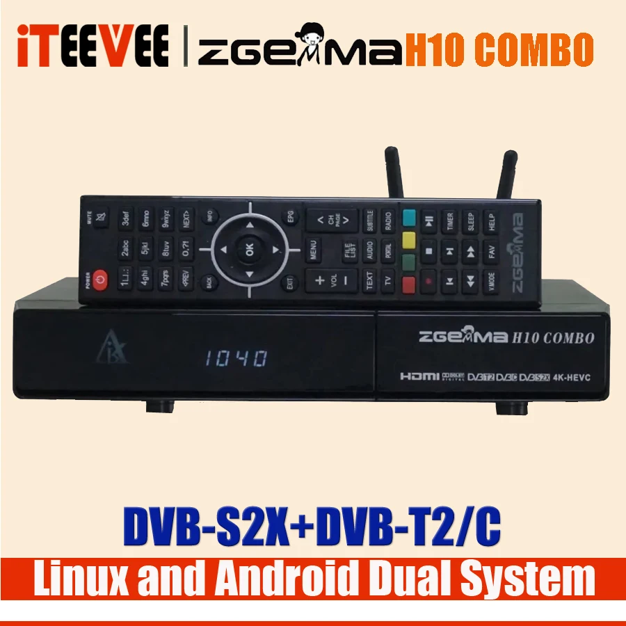 1 шт. лучший спутниковый ресивер ZGEMMA H10 COMBO DVB-S2X/T2/C Hi3798MV200 WIFI 4K UHD Linux Enigma2 &amp Android